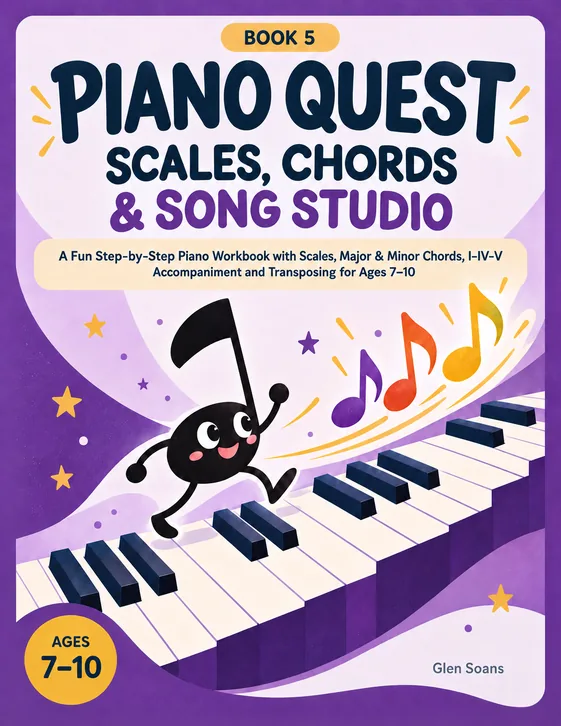 Piano Quest Book 5: Scales, Chords & Song Studio cover